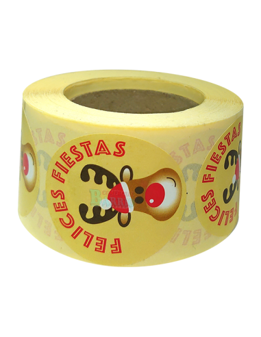 Etiquetas Adhesivas Feliz Navidad Reno fondo...