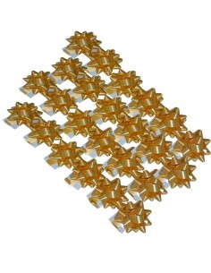 caja de 100 lazos estrella oro mate con adhesivo