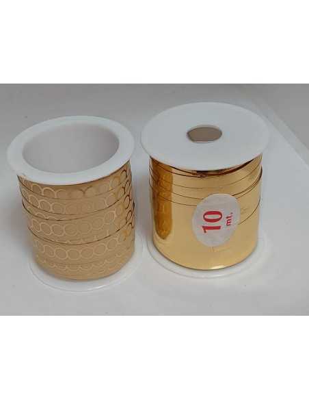 Bolsa de 2 Rollos de Cinta Decorativa oro con motico circular