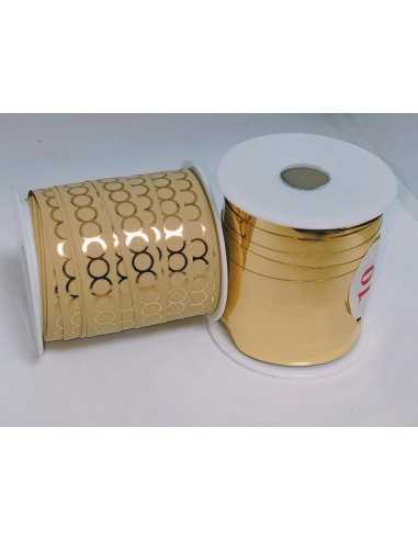 Bolsa de 2 Rollos de Cinta Decorativa oro con motico circular