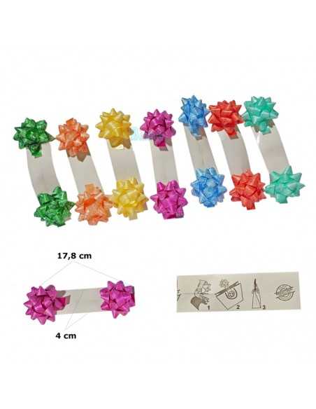 Cierra bolsas adhesivas con Moñas de colores surtidos con dibujo