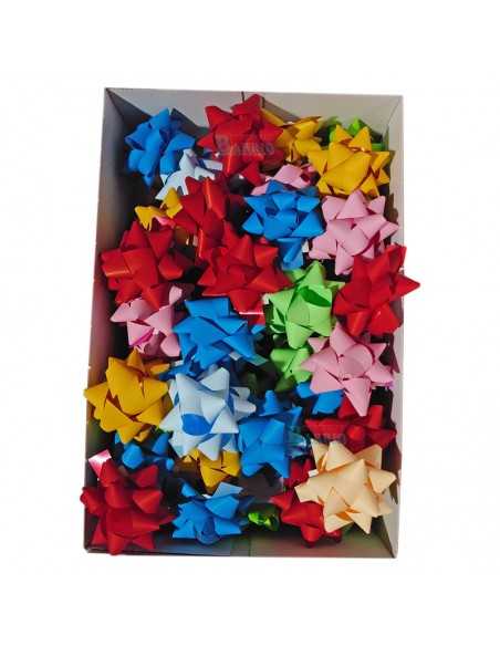 Caja de 70 uds de lazos adhesivos de colores surtidos