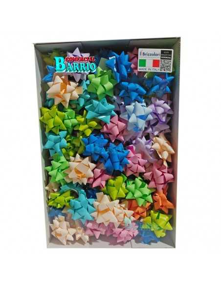 Caja de 100 lazos adhesivos de 15 mm colores mate