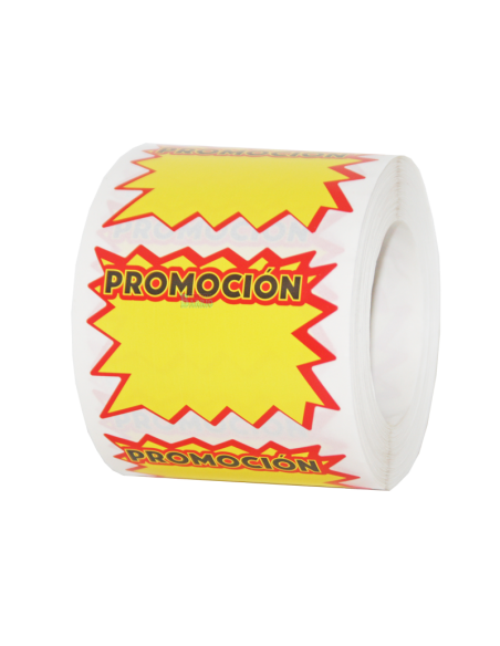 Pegatinas y etiquetas de "Promoción" para ofertas, modelo explosión para poner precios