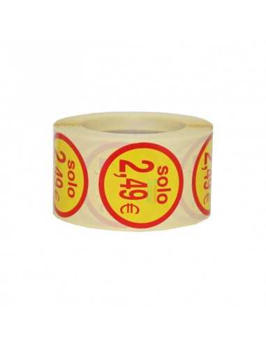 Etiquetas para precios  2.49€, pegatinas...