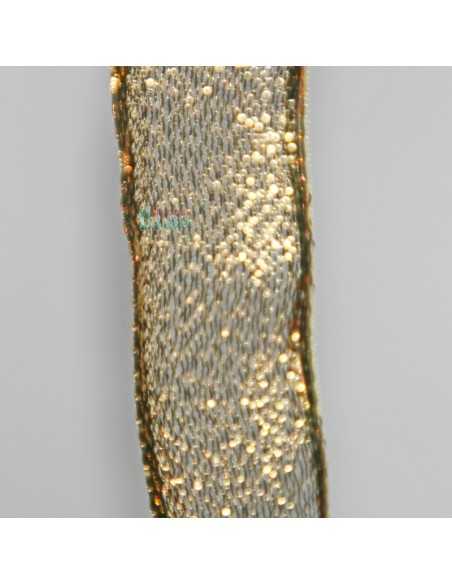 Cinta  Decorativa de tela,  Oro amarilla semi calado con perfil oro para decorar