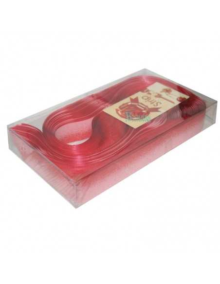 Lazo automatico de 31 mm de ancho. color rojo mate. Caja de 30 lazos