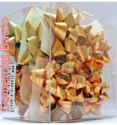 Caja de 12 moñas oro