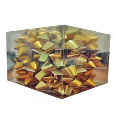 Caja 12 moños medianas  oro 2