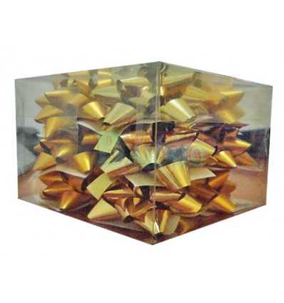 Caja 12 moños medianas  oro