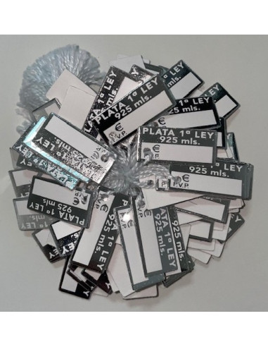 Etiquetas colgantes para joyeria " Plata 1...