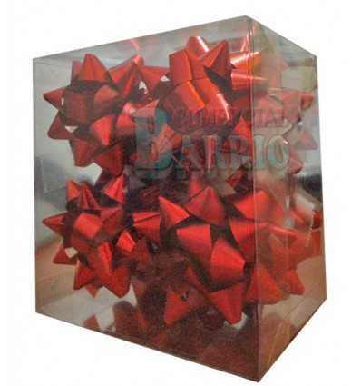 Caja 12 moños medianas  rojo