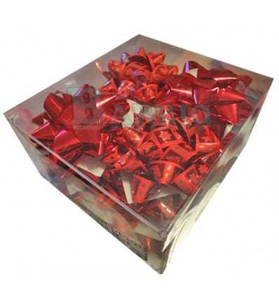 Caja 12 moños medianos rojo 