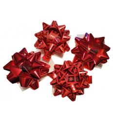 Caja 12 moños medianos rojo 