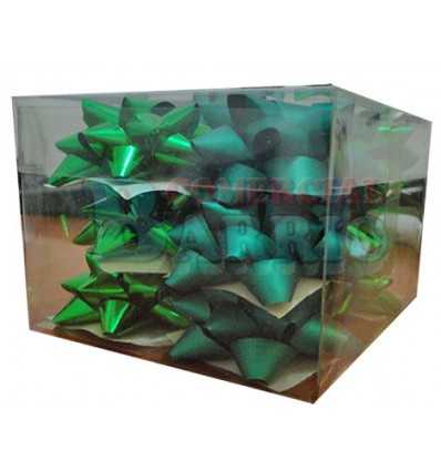 Caja 12 moños medianas  verdes