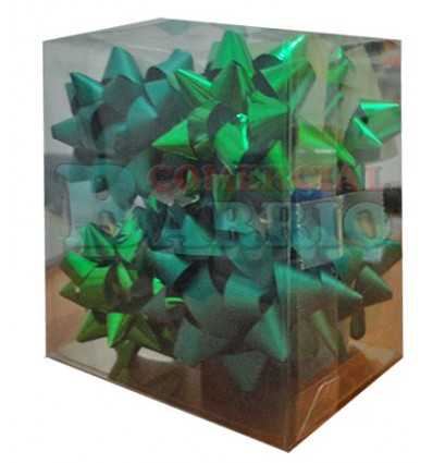 Caja 12 moños medianas  verdes