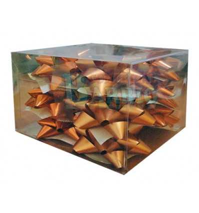 Caja 12 moños medianas  naranjas