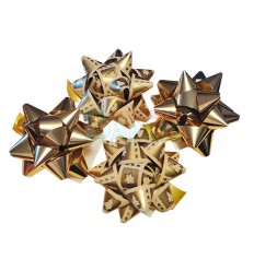 Bolsa de 4 moños oro y oro rayas beige