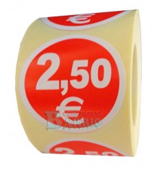 Etiquetas para precios 2,5€ 2
