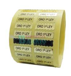 Etiquetas para joyería  "Oro 1ª Ley" 2