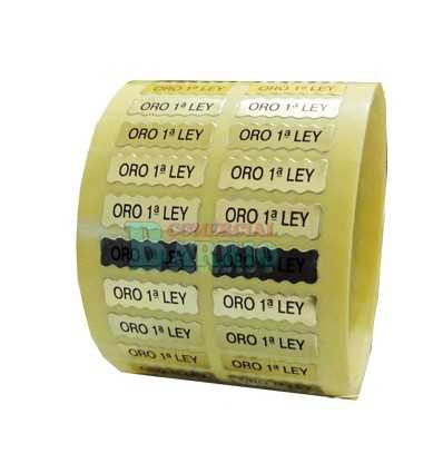 Etiquetas para joyería  "Oro 1ª Ley"