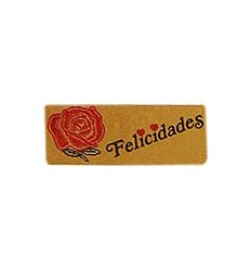 Etiquetas para regalos "Felicidades" Rosa