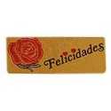 Etiquetas para regalos "Felicidades" Rosa