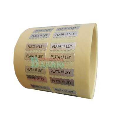 Etiquetas para joyeria "Plata 1ª Ley" 