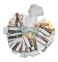 Etiquetas colgantes para joyeria  " Oro 1ª Ley" película