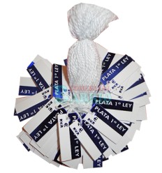 Etiquetas colgantes para joyeria " Plata 1ªLey"  azul