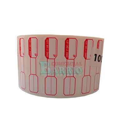 Etiquetas para joyeria "Oro 1ª Ley" Tinta roja