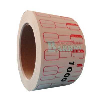 Etiquetas para joyeria "Oro 1ª Ley" Tinta roja