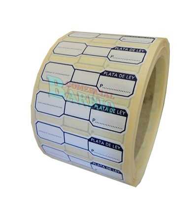 Etiquetas para joyeria "Plata de Ley" Tinta azul