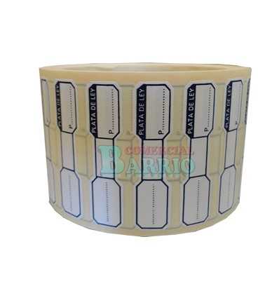 Etiquetas para joyeria "Plata de Ley" Tinta azul