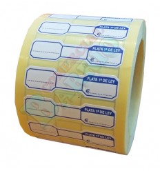 Etiquetas para joyeria "Plata 1ª de Ley" Tinta azul 2