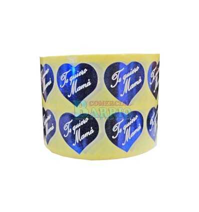 Etiquetas para regalos "Te Quiero Mamá" Corazón azul