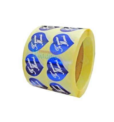 Etiquetas para regalos "Te Quiero Mamá" Corazón azul