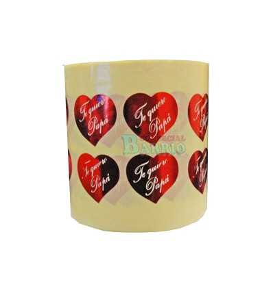 Etiquetas para regalos "Te Quiero Papá" Corazón rojo