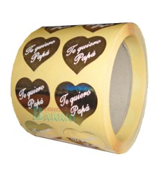 Etiquetas para regalos "Te Quiero Papá" Corazón oro 2