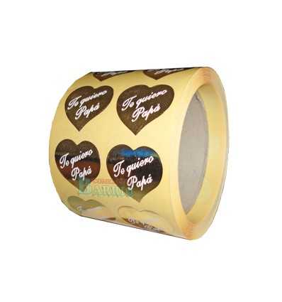 Etiquetas para regalos "Te Quiero Papá" Corazón oro