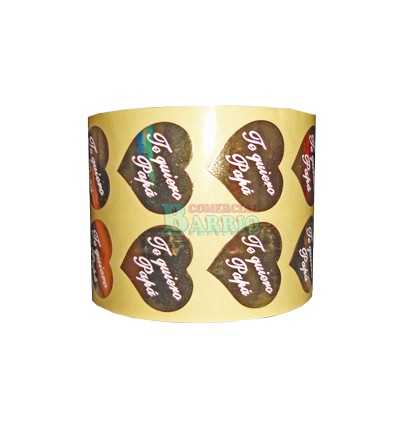 Etiquetas para regalos "Te Quiero Papá" Corazón oro