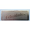 Etiquetas para regalos "Felicidades" plata mas tinta plata