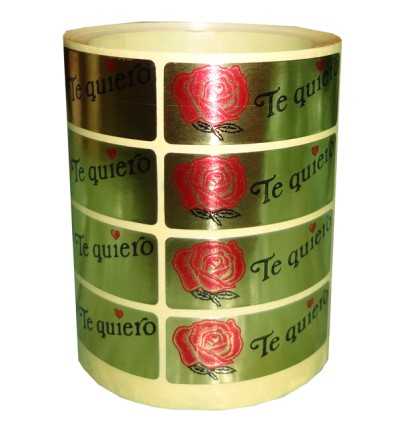 Etiquetas para regalos  "Te quiero" Rosa