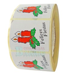 Etiquetas para regalos de navidad "Fiestas Felices" 2 Velas 2