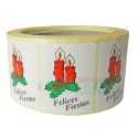 Etiquetas para regalos de navidad "Fiestas Felices" 2 Velas