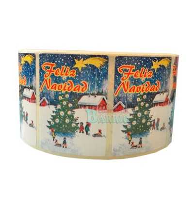 Etiquetas para regalos de Navidad "Feliz Navidad" Paisaje