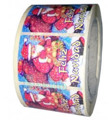 Etiquetas para regalos de Navidad "Feliz Navidad" Papá Noel grande 2