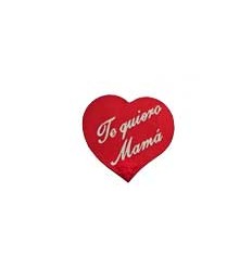 Etiquetas para regalos  "Te quiero Mama" Corazón Rojo