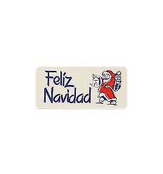 Etiquetas navidad "Feliz Navidad" Papá Noel azul