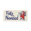 Etiquetas navidad "Feliz Navidad" Papá Noel azul